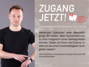 UNDOK-Kampagne ZUGANG JETZT! Albert Scheiblauer, JG NÖ und Gewerkschafter